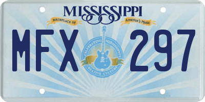MS license plate MFX297