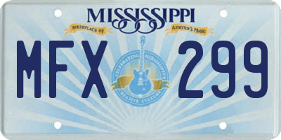 MS license plate MFX299