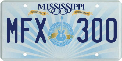 MS license plate MFX300