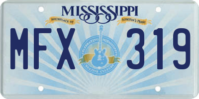 MS license plate MFX319