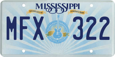 MS license plate MFX322