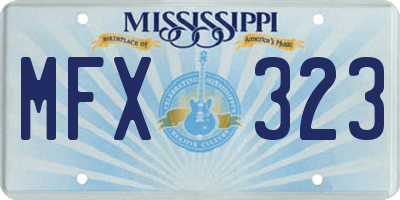 MS license plate MFX323