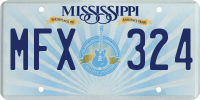 MS license plate MFX324
