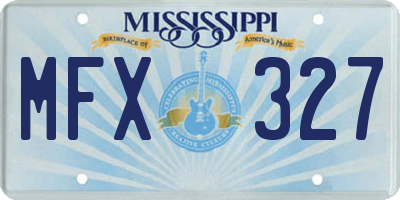 MS license plate MFX327