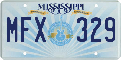MS license plate MFX329