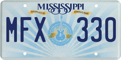 MS license plate MFX330