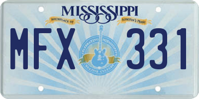 MS license plate MFX331
