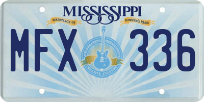 MS license plate MFX336