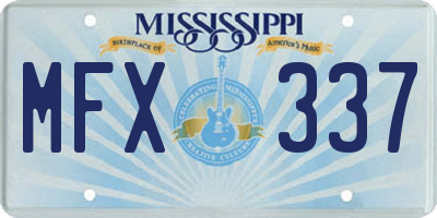 MS license plate MFX337