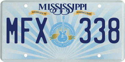 MS license plate MFX338