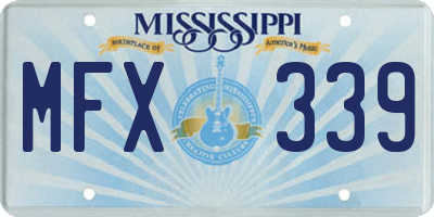 MS license plate MFX339