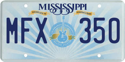 MS license plate MFX350