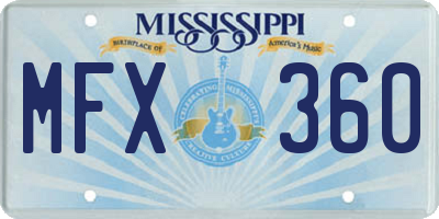 MS license plate MFX360