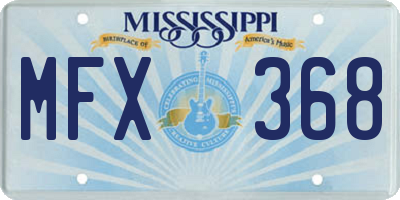 MS license plate MFX368