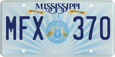 MS license plate MFX370