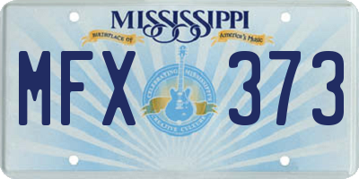 MS license plate MFX373