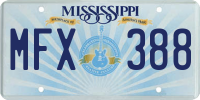 MS license plate MFX388