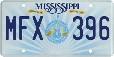 MS license plate MFX396