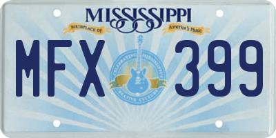 MS license plate MFX399