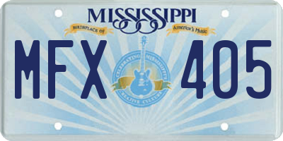 MS license plate MFX405