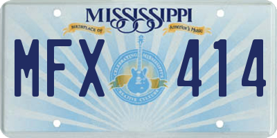 MS license plate MFX414