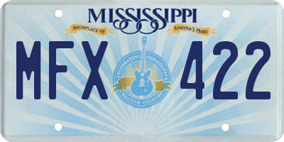 MS license plate MFX422