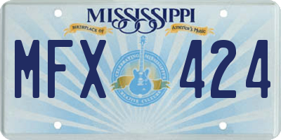 MS license plate MFX424