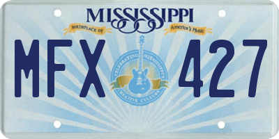 MS license plate MFX427