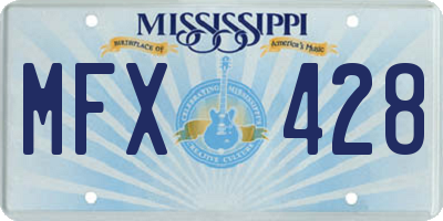 MS license plate MFX428