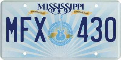 MS license plate MFX430