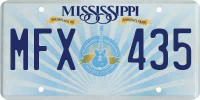 MS license plate MFX435