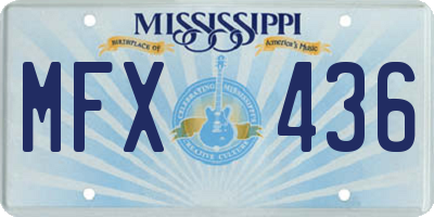 MS license plate MFX436