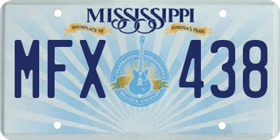 MS license plate MFX438