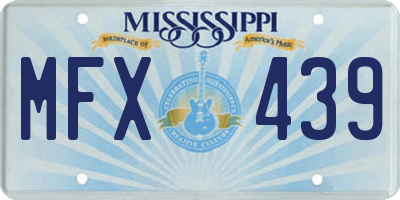 MS license plate MFX439
