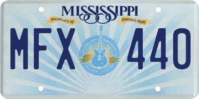 MS license plate MFX440