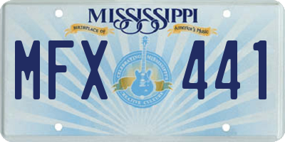 MS license plate MFX441