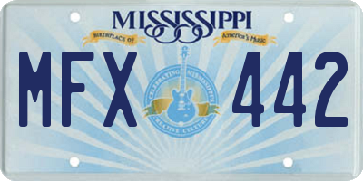 MS license plate MFX442