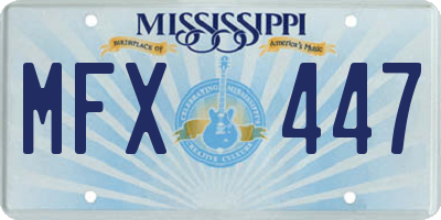 MS license plate MFX447