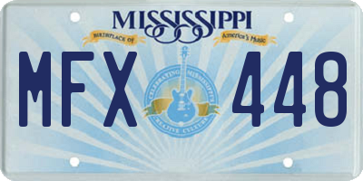 MS license plate MFX448