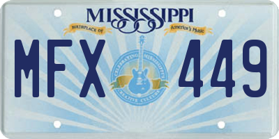 MS license plate MFX449