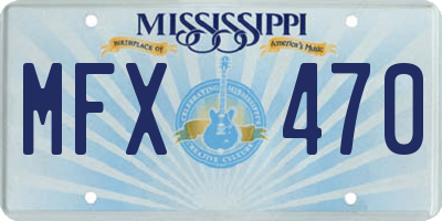 MS license plate MFX470