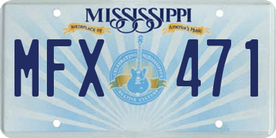 MS license plate MFX471