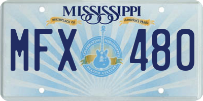MS license plate MFX480