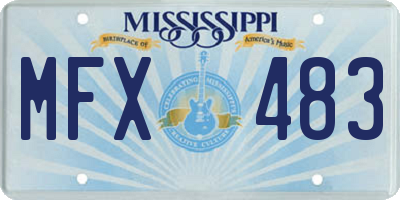 MS license plate MFX483