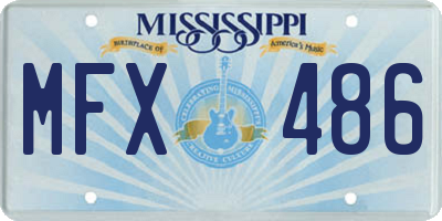 MS license plate MFX486