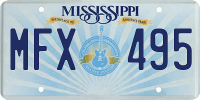 MS license plate MFX495