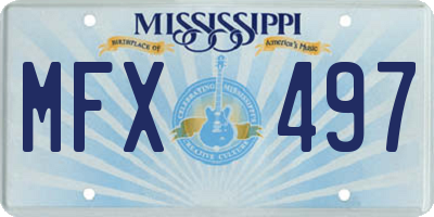MS license plate MFX497