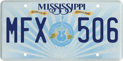 MS license plate MFX506