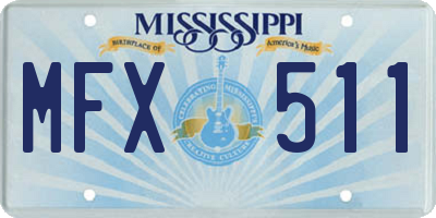 MS license plate MFX511
