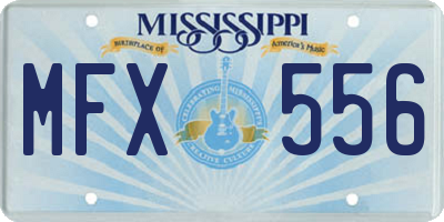 MS license plate MFX556